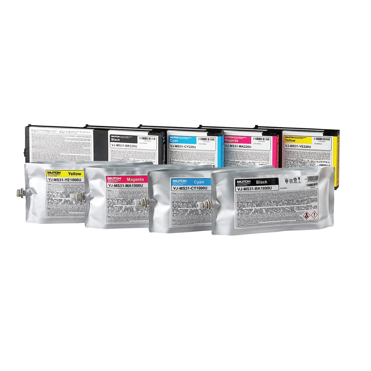 Mutoh VJ-MS31-CY1000E 220ml eco-solvent Cyan ink packet