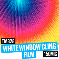 White gloss easy cling window film media 150mic 54" x 50 meter roll