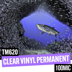 Clear B1 mono vinyl with permanent adhesive 100mic 41.3" x 50 meter roll