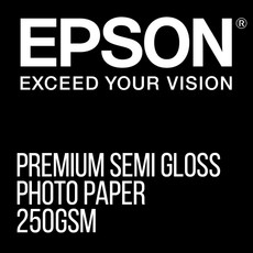 Epson premium semi gloss photo paper 250gsm, 24 inches (610 mm) wide x 30.5m long roll.