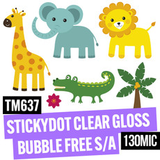 StickyDot™ Clear Gloss – Bubble Free S/A 130mic 54" x 50m