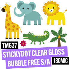 StickyDot clear gloss bubble free self-adhesive 130mic 54" x 50 meter roll