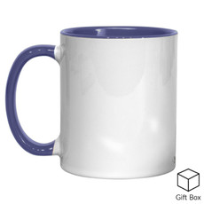 Dye sublimation mug, 11oz white & purple, H:9.5 cm, D:8 cm