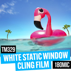 gloss white static window cling film media 180mic 36" x 25 metre roll
