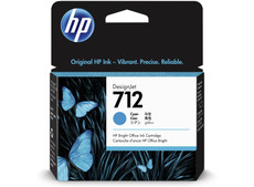 3ED67A - HP 712 29ml Cyan ink cartridge for DesignJet T230 / T250 / T630 / T650 printers.