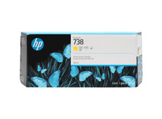 HP 738 300-ml Yellow DesignJet Ink Cartridge for HP Designjet T850 & T950, boxed