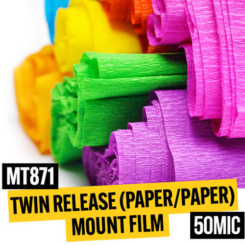 Twin Release (Paper/Paper) Mount Film 50mic 650mm x 25m