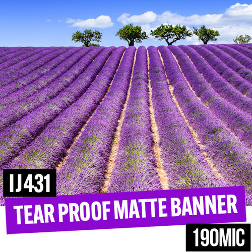 Tear proof low cost PVC free matte banner 190mic 44" x 30 meter roll