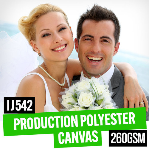 Matte white polyester production canvas 260gsm 54" x 30 meter roll - 3 inch core