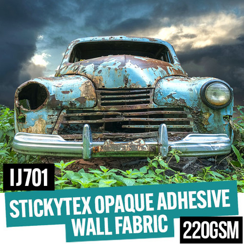Opaque self-adhesive PVC free wall fabric 220gsm, 42 inches (1067 mm) wide x 30 metres long roll.