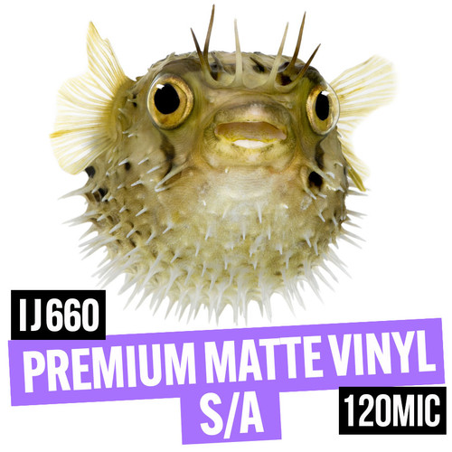 Premium matte vinyl permanent self-adhesive 120mic 44" x 30 meter roll