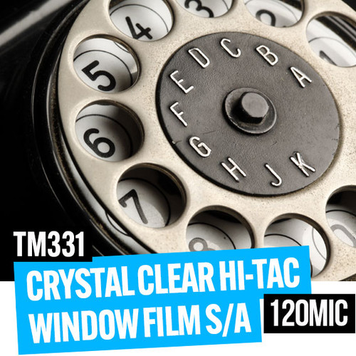 Crystal clear hi-tac window film self adhesive media 120mic 1370 mm x 30 meter roll