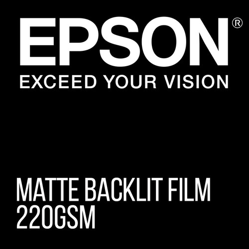 Epson matte, translucent, front print backlit film 220gsm (170 microns), 60 inch (1520 mm) wide x 30.5 metre long roll.