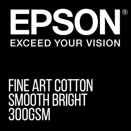 Epson bright smooth cotton paper 300gsm, fine art paper 24 inches (610 mm) wide x 15 metre long roll. MPN: C13S450272.