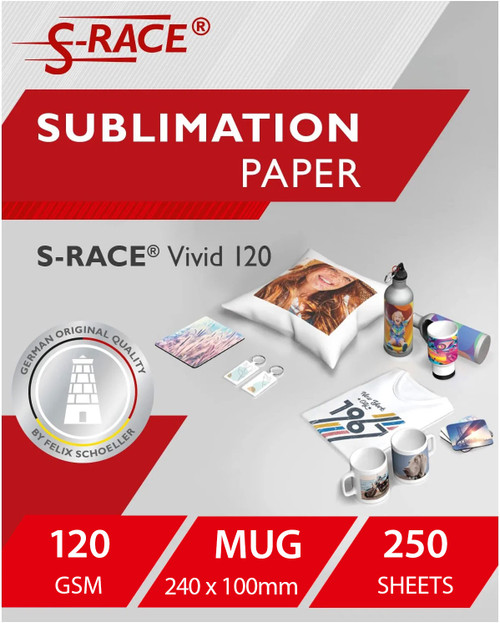 S-RACE Vivid 250 dye sublimation sheets 120gsm 240 mm x 100 mm