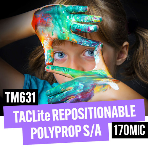 TACLite repositionable polypropylene SA 170mic - 54" x 30 meter roll