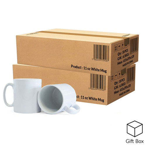 Dye sublimation blanks, 36 x 11oz white mugs, H: 9.5 cm, D: 8 cm