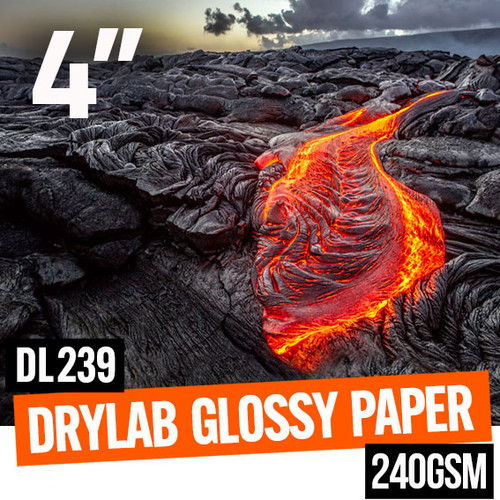 DryLab glossy true multi-layer photo paper 240gsm 4" x 65 meter roll