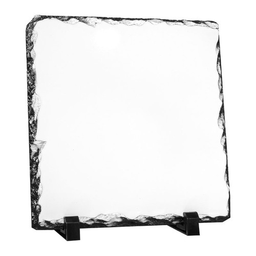 Dye sublimation blank, matte white coated black photo slate 19 cm x 19 cm