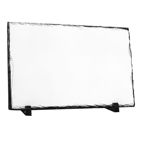 Dye sublimation printing blank - matte white coated black photo slate 19 cm x 29 cm.