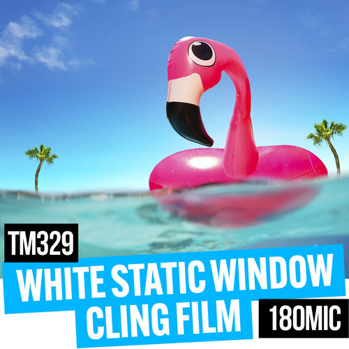 gloss white static window cling film media 180mic 36" x 25 metre roll