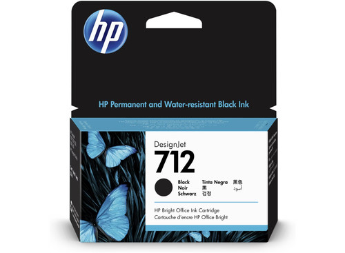 3ED70A - HP 712 38ml Black ink cartridge for DesignJet T230 / T250 / T630 / T650 printers.