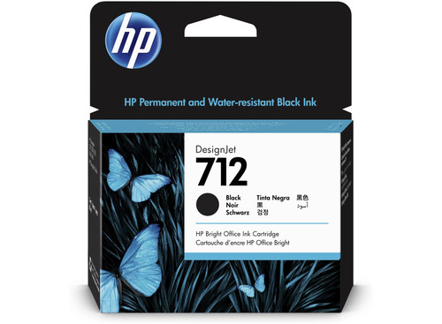 3ED71A - HP 712 80ml Black ink cartridge for DesignJet T230 / T250 / T630 / T650 printers.