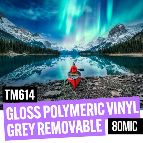 Gloss Polymeric Grey Removable Adhesive 80mic 54" x 50 meter roll