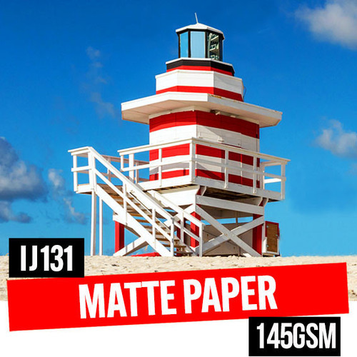Premium matte coated paper 145gsm 24 inches (914mm) x 30 meter roll.