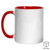 Dye sublimation mug, 11oz white & red, H:9.5 cm, D:8 cm