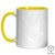 Dye sublimation mug, 11oz white & yellow, H:9.5 cm, D:8 cm