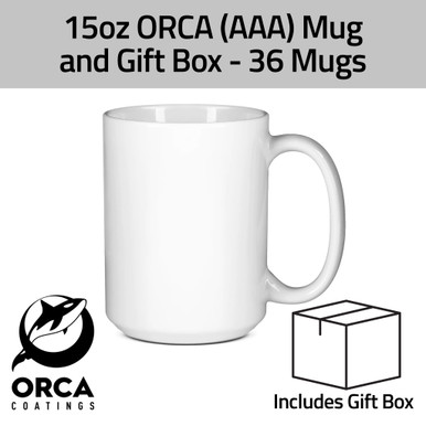15oz ORCA (AAA) White Sublimation Mug and Gift Box - Pack of 36, H