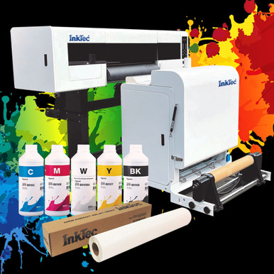 DTF Printer 60cm (2 heads) 4colors+White with Shaker Oven - Oric - CHN Paper