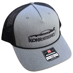 KohR Motorsports Grey and Black Trucker Hat