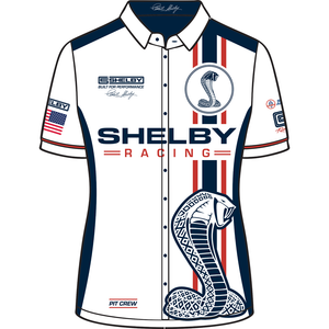 Carroll Shelby Racing Pit Crew Work Shirt - White & Blue