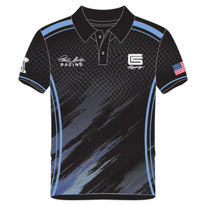 Carroll Shelby Racing Sublimated Black and Blue Polo