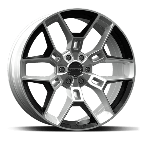 CARROLL SHELBY WHEELS CS45 - 20 X 9 IN. - 6 X 135 12MM OFFSET - CHROME POWDER WITH BLACK INSERTS