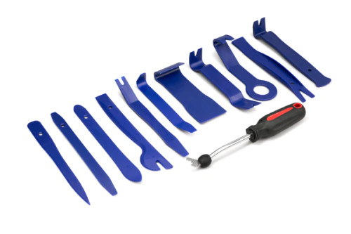AUTOMOTIVE TRIM AND PANEL REMOVAL TOOL SET - 11 PIECES WITH BONUS TOOL & STORAGE POUCH