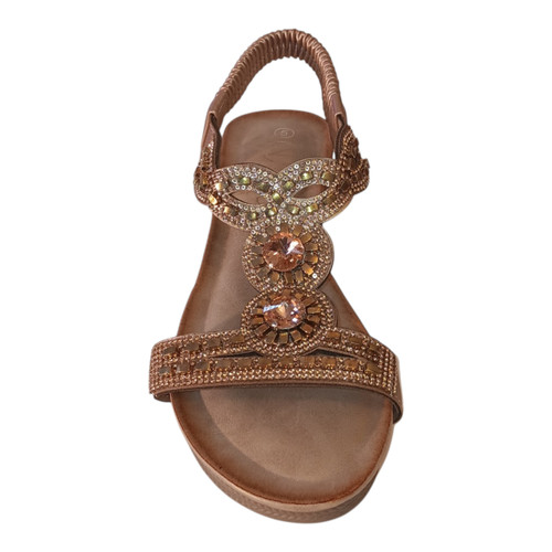 Blush Pink Rose Gold Rhinestone Elegant Cushion Wedge
