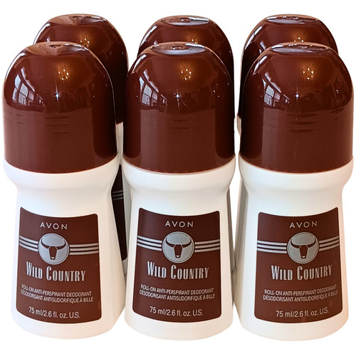 Avon Wild Country & Roll-On Antiperspirant Deodorant - Six Pack Value Bundles - 2.6 fl. oz. Unisex Long-Lasting Protection
