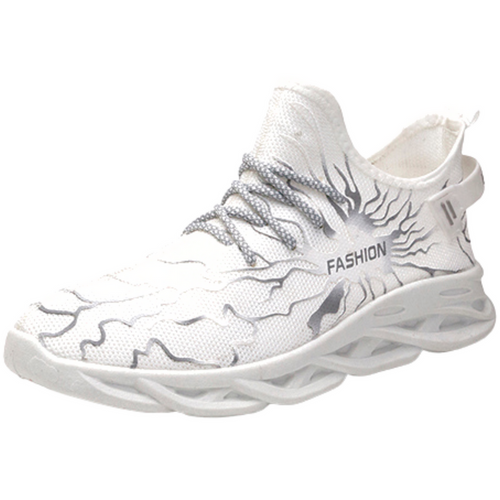 Breathable Mesh Men's Running Shoes - Lightning Pattern Athletic Sneakers