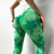 Tie-Dye Seamless Knitted Peach Hip Yoga Pants Green.