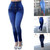 Women's Fashion Cropped Buttons Slim Fit Denim Jeans.