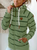 Women Long Sleeve Pile Neck Drawstring Hoodie Sweater Stripes Autumn Winter Pockets Ladies Stylish Sweatshirt