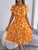 Women Leaf Print Colored Summer Dresses