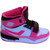 Loonyx Women's High-Top Sneaker in Hot Pink & White.