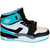 Women's Sport High-Top Sneaker in Aqua/Light Green, Black & White.
