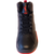 Padded collar and tongue detail on the Black Red Court Classic high-top shoe.