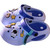 Lightweight sky blue clogs featuring a pivotable "Universe" strap and non-slip wavy tread.