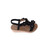 Dressy Black Gemstone Flower Open-Toe Walking Sandal for Girls
